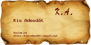 Kis Adeodát névjegykártya